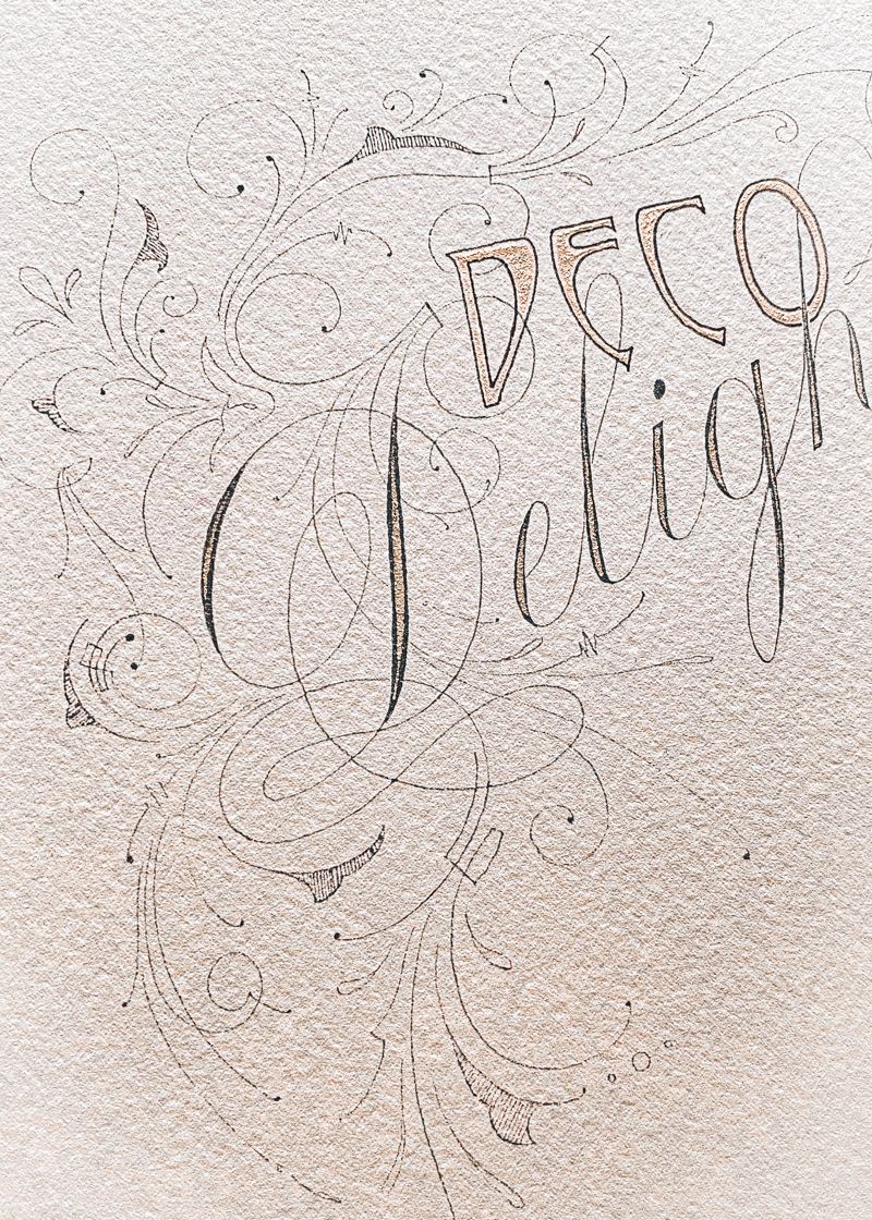 DECO DELIGHT DELICATE ART DECO FLOURISHED  DECOR